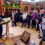 David Horbury at the launch of the book he edited from Emmanuel’s archive 2019